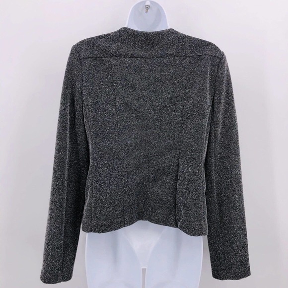 Gray Moto Jacket Catherine Malandrino Runway Sz M Marled Asymmetrical Zip Shanfa - Picture 5 of 12